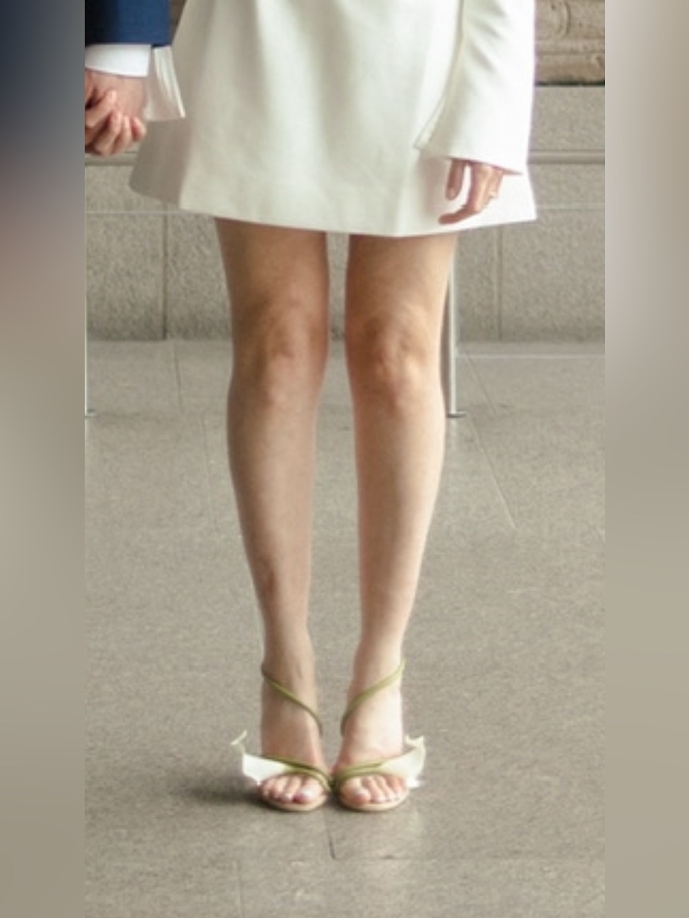 cult gaia Beige and Green Calla Lily Spiral Strap Heels - Picture 2 of 9